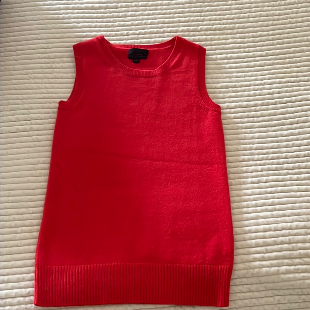Vibrant Red Sleeveless Sweater